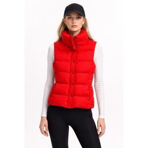 J. Crew Puffer Vest XS Red 80% Down‎ Filled Quilted Sleeveless Jacket Coat
